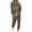 J01#Coffee, variant on 2 Piece Sweatsuit Women Leopard Print/Solid Colour Long Sleeve Crewneck Tops & High Waist Joggings Pants with Pockets Matching Sets Loungewear Sets for Women Casual Sports Streetwear