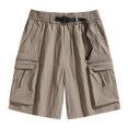 thumbnail image 1 of pstuiky Pantalones cortos para hombre, Pantalones cortos casuales de moda para hombre, de color sólido, con bolsillos tipo cargo y cintura elástica Pantalones cortos cargo, 1 of 6