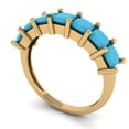 thumbnail image 2 of 2.03 ct Brilliant Princess Cut Simulated Turquoise 14k Yellow Gold Eternity Band SZ 10.75, 2 of 6