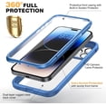 thumbnail image 2 of Funda Diaclara diseñada para iPhone 14 Pro de 6.1 pulgadas, carcasa resistente de 360 grados con protector de pantalla táctil antirrayas integrado y protector de lente de cámara de vidrio templado 9H, 2 of 8