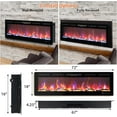 thumbnail image 2 of Riedhoff Electric Fireplace 72" x 18", Wall Mounted, Control by WiFi & Remote, 750/1500W, Black, 2 of 8