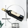 thumbnail image 2 of Metal Single Tabletop Wine Rack – Freestanding Countertop Decorative Wine Bottle Holder, Unique Wine Gifts and Accessories for Wine Lovers (Silver), 2 of 12