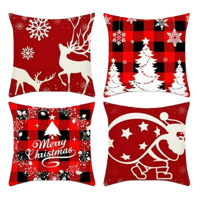 zttd pillows winter xmas holiday farmhouse outdoor snowflake red pillow