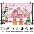 thumbnail image 2 of 10 x 6.5 ft Christmas Gingerbread House Photo Backdrop Photography Background, Pink Merry Christmas Candyland Backdrops Photo Booth Prop Decorations Wall Decor Banner Tablecloth, 2 of 2