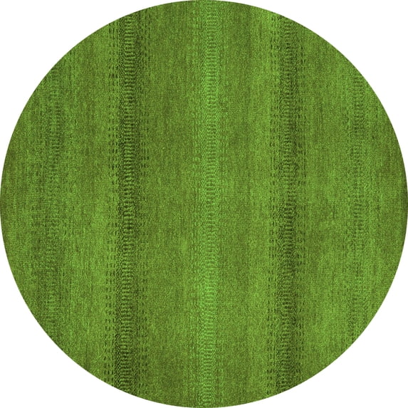 Ahgly Company Indoor Round Abstract Green Modern Area Rugs, 7' Round