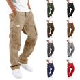 thumbnail image 1 of Pantalon Cargo pour Homme en Coton Coupe Décontractée Pantalon de Randonnée Tactique pour Hommes avec Multiples Poches Décontracté Extérieur Travail Jogger Pantalon Cargo, 1 of 6