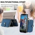 thumbnail image 5 of Phone Case for iPhone 14 Plus 6.7 inch Zipper Wallet Cover with Credit Card Holder Slot Shoulder Crossbody Strap Cell i-Phone 14+ iPhone14Plus 5G i i14 + iPhone14 14Plus Women Girls Men Blue, 5 of 7