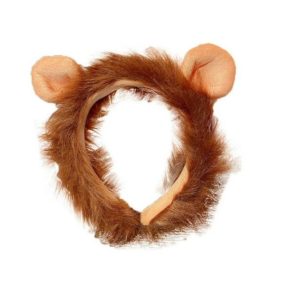 Sinyiin Cute 3D Animal Hairhoop Plush Lion Hairband Funny Party Headband Birthday Party Headwear Women Face Washing Headband