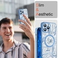 thumbnail image 5 of for iPhone 14 Pro Max Case, Compatible with Magsafe Magnetic Cases, Transparent Luxurly Plated Pattern Design for Men Women,Soft Shockproof Camera Lens Protective Back Cover, Light Blue, 5 of 11