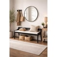 thumbnail image 2 of Pemberly Row Rubberwood Dining Bench with Faux Leather in Cream, 2 of 7