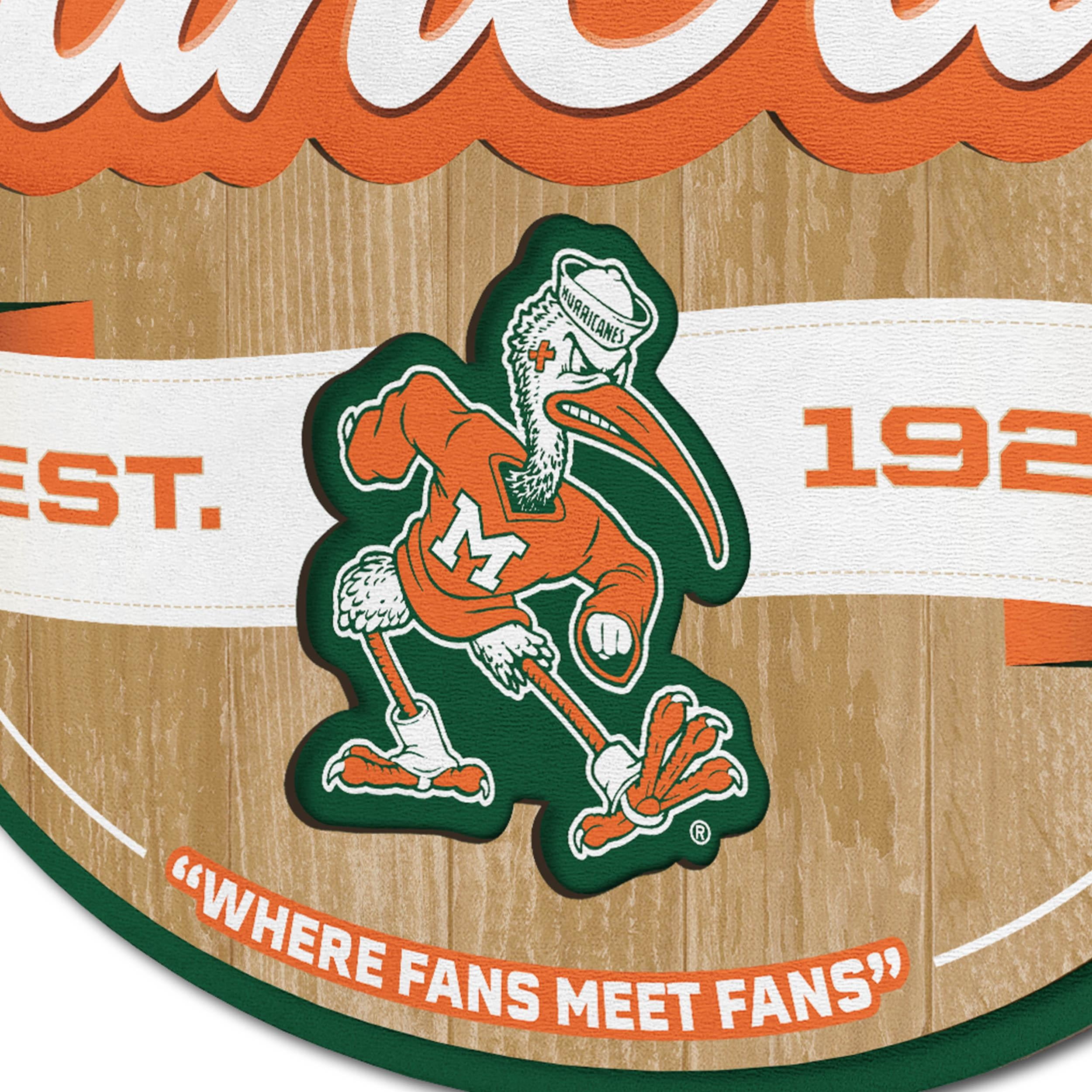 YouTheFan NCAA Miami Hurricanes Fan Cave Sign