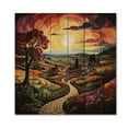 thumbnail image 3 of Designart "Rows of Ruby in Green and Purple Vineyard II" Farmhouse Print on Natural Pine Wood, 3 of 5