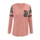 thumbnail image 5 of Camiseta informal con cuello en V y manga larga con estampado de leopardo para mujer Fridja  hj4062, 5 of 7