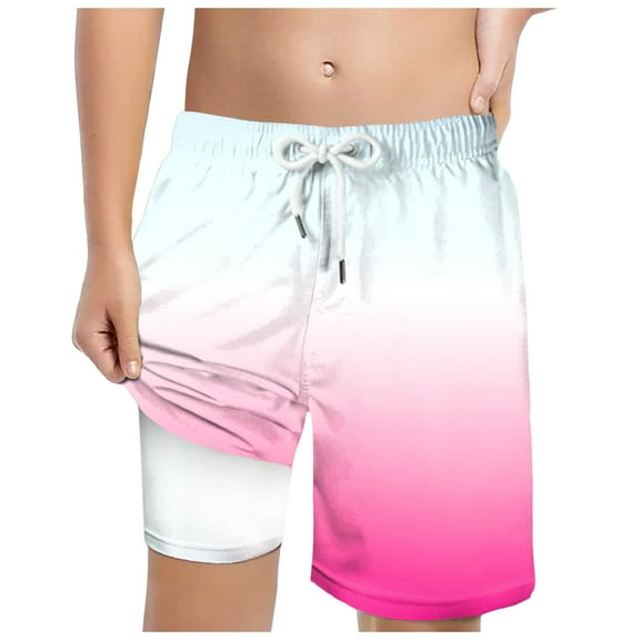 adviicd Boys Swim Trunks Quick Dry Trunks Swimsuit Boys Swim Board Shorts Stretchy Swim Trunks for Boys (Pink,5-6 Years)