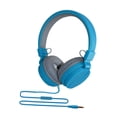 thumbnail image 2 of Auriculares con cable sobre los estudiantes de oído auriculares Regalos de juego de la oficina para mujeres con micrófono para la cabeza de diadema Azul, 2 of 8