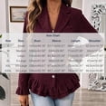 thumbnail image 4 of Cmtiyu Ruffled Jackets for Women Long Sleeve Lapel Button Down Wine Corduroy Jacket Dressy Casual Lightweight Fall Jacket S-3XL, 4 of 8