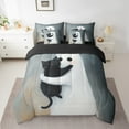 thumbnail image 2 of Manfei Cute Ghost Bedding Comforter Set 7-Piece,Kawaii Cat Queen Bedding Sets,White Black Queen Sheet Sets,Ultra Soft Room Decoration Reversible, 2 of 7