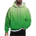 thumbnail image 3 of Momasggi Gradient Hoodies for Men Casual Long Sleeve Drawstring Hooded Sweatshirt Baggy Cozy Pullover Hoodie Big and Tall Sweatshirts with Pockets Green L, 3 of 7