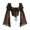 Coffee, variant on SRZYMJ Womens Faux Leather Corset Top Off Shoulder Ruffle Chiffon Flare Sleeve Renaissance Blouse XL