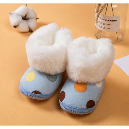 

Aayomet Baby Booties Boy Baby Boys Girls Cozy Booties Winter Non Skid Soft Sole Shoes Winter Socks Toddler First Walkers Warm Shoes Sky Blue 11