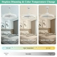 thumbnail image 3 of Cusp Barn 24" White Modern LED Chandelier Ceiling Fans with Light and APP Control, 6 Speed Bladeless, 3 of 11