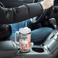 thumbnail image 4 of Yayeee 40oz Stainless Steel Tumbler with Straw and Handle Double-Wall Insulated Travel Water Bottle, Pink Christmas Snowman, 4 of 8
