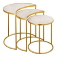 thumbnail image 1 of TOV Furniture Table d'Appoint Moderne en Métal Fer 19"H Blanc/or, 1 of 11