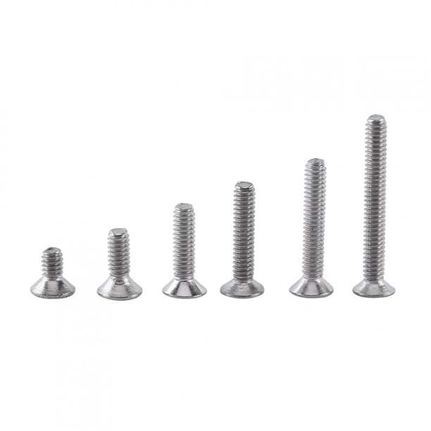 Yinhing Tornillos de Cabeza Hexagonal, Herramienta de reparación Accesorio 250 Piezas M2 Tornillos de Cabeza Hexagonal Perno con Tuercas hexagonales Surtido A2 Acero Inoxidable(C: Flat Head) EOTVIA No