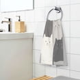thumbnail image 3 of Yayeee 2 Pack Hand Towels for Bathroom 100% Cotton 16" x 28" Soft Absorbent Kitchen Towel, Gray Cute Cats, 3 of 7