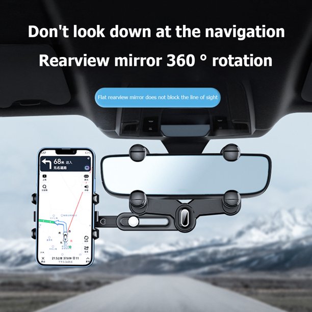 Soporte Para Teléfono Soporte Para Teléfono Soporte de navegación para espejo retrovisor de coche para teléfono móvil de 4,0-7,0 pulgadas