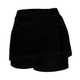 thumbnail image 2 of RYKJLWY Women Tennis Skirt Women's Pocket Pants Solid Mid Waist Culottes Short Skirts Skinny Pants Golf Skorts Athletic High Waisted With Pockets (Black,XXL), 2 of 5