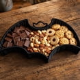 thumbnail image 5 of Cififendec Halloween Bat Serving Tray, 11"×5.5", Black Rattan Style Storage Basket for Candy Snack Tabletop Party Table Centerpiece, 5 of 5