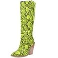 thumbnail image 4 of Knee High Boots for Women's Fashion Chunky Heel Pointed Toe Cowboy Booties Western Snakeskin Cowgirl Boot, 4 of 4