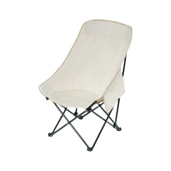Comfortable Folding Chair Multifunctional High Back Moon Chair for Outdoor Camping with Side Pocket Fishing Lounge Chair