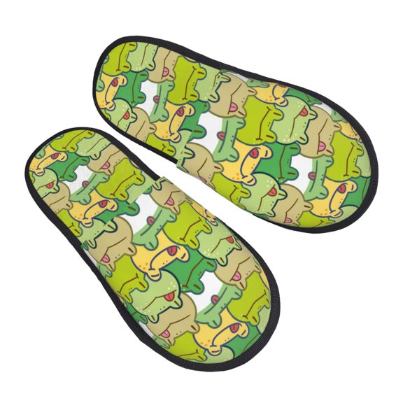 House Slippers for Women Men - Cartoon Frog Lightweight House Shoes Fuzzy Slippers, Soft Slip-On Cozy House Slippers for Woman Indoor Outdoor