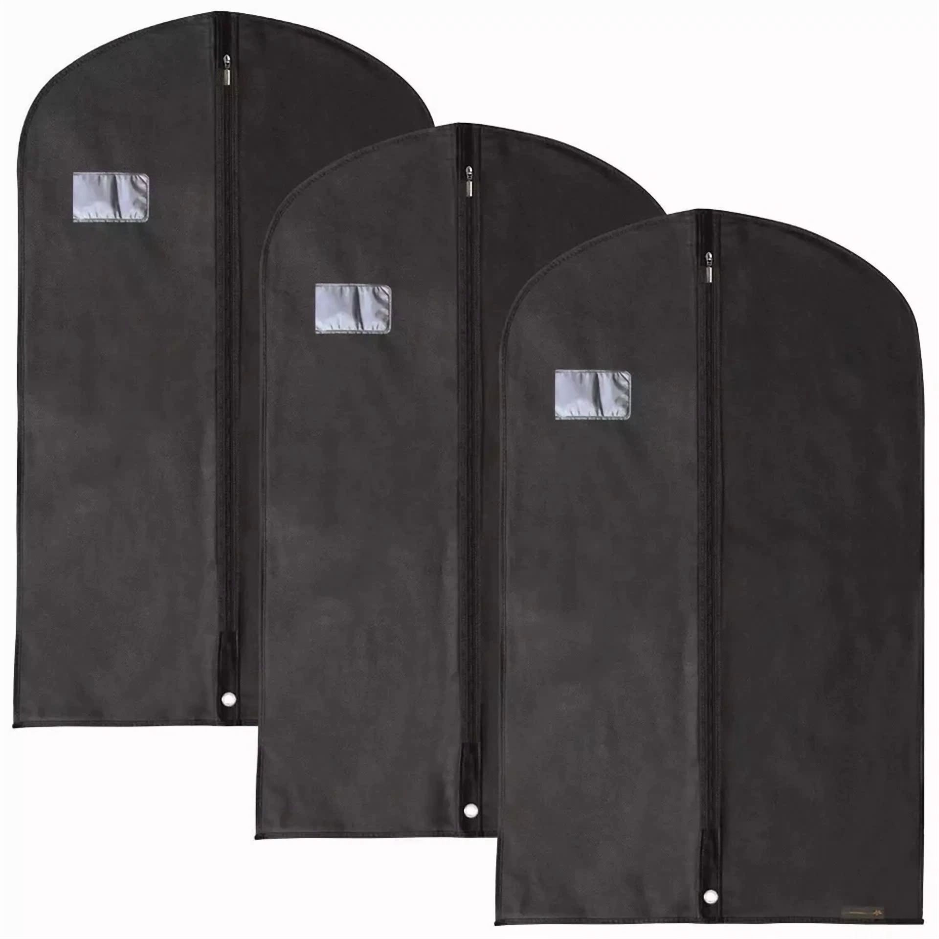 Black Non-Woven Dust-Proof Garment Cover Suit Dress Storage Travel Garment Bag