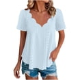 thumbnail image 2 of ATENAR T Shirts for Women V Neck Solid Color Tops for Women Soft Tee Sky Blue M, 2 of 9