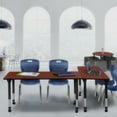 thumbnail image 2 of Kee 48in. Round Adjustable Mobile Student Table-Beige & 4 Zeng Chairs-Black, 2 of 7
