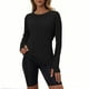thumbnail image 2 of Sudadera con capucha para mujer,Sudadera con capucha y abertura para el pulgar para mujer, de forro polar, manga larga, tejido de terciopelo suave, ropa informal para estar en casa, sopatenor, 2 of 9