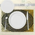 thumbnail image 3 of Ambesonne Mandala Place Mats Set of 4, Lotus Inspired Design, Standard Size, Navy Blue Yellow, 3 of 6