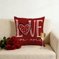 thumbnail image 5 of Moocorvic Valentine's Day Pillow Covers With Stripes Red Love Heart, Decorative Outdoor Cushion Case for Sofa Couch Farmhouse Holiday Anniversary Wedding Decoration, 5 of 7