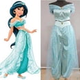 thumbnail image 1 of Women Aladdin Jasmine Princess Costume Fancy Dress Up Carnival Halloween Cosplay Party Outfit, 1 of 2