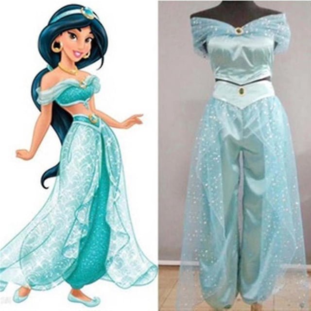 Women Aladdin Jasmine Princess Costume Fancy Dress Up Carnival Halloween Cosplay Party Outfit
