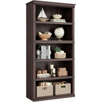 IDEALHOUSE 5 Tier Bookcase, Farmhouse Book Shelf with Storage, 71" Tall Book Case Wooden 5 Shelf Bookcase for Home Office, Living Room, Bed Room (Cherry, 67.4" H x 31.5" W x 12.8" D)