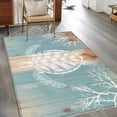 thumbnail image 2 of Coastal Sea Turtle Area Rugs 4'x6', Washable Small Throw Rugs for Office Bathroom, Summer Coral Ocean Vintage Wood Indoor Outdoor Rug Non-Slip Low Pile Carpet Runner Reversible Floor Mats, 2 of 8