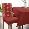 thumbnail image 2 of Chair Covers for Dining Room Set of 6,Merry Christmas Snowflake Texture Stretch Seat Protector Removable Washable Chairs Slipcovers for Kitchen Banquet Wedding Hotel,White Leaves Pine Cone on Red, 2 of 6