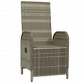 thumbnail image 2 of vidaXL Outdoor Reclining Chairs with Cushions 2 pcs Poly Rattan Grey, 2 of 5