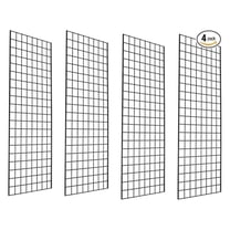 - Grade Gridwall Panels – 2’ Width x 6’ Height, Pack of 4 (Black Finish)