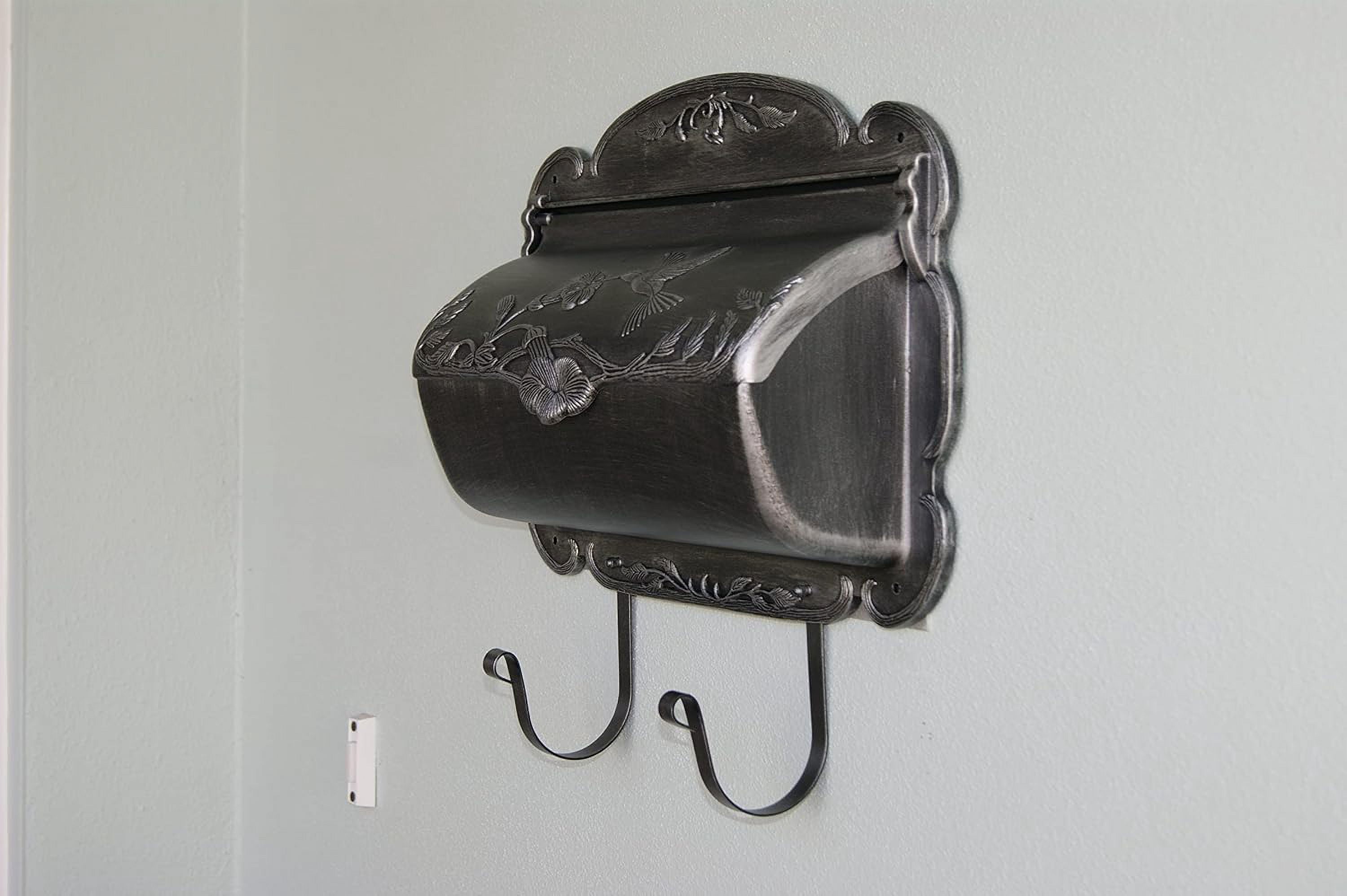 Hummingbird Horizontal Silver Wall-Mounted Mailbox