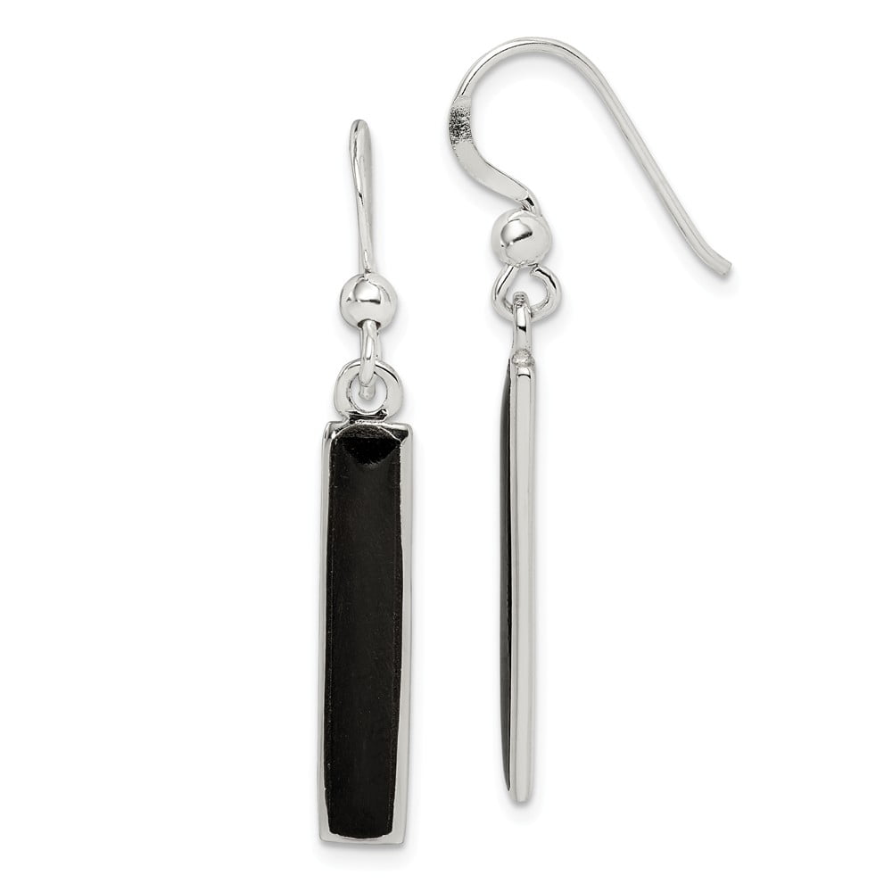 silver onyx earrings